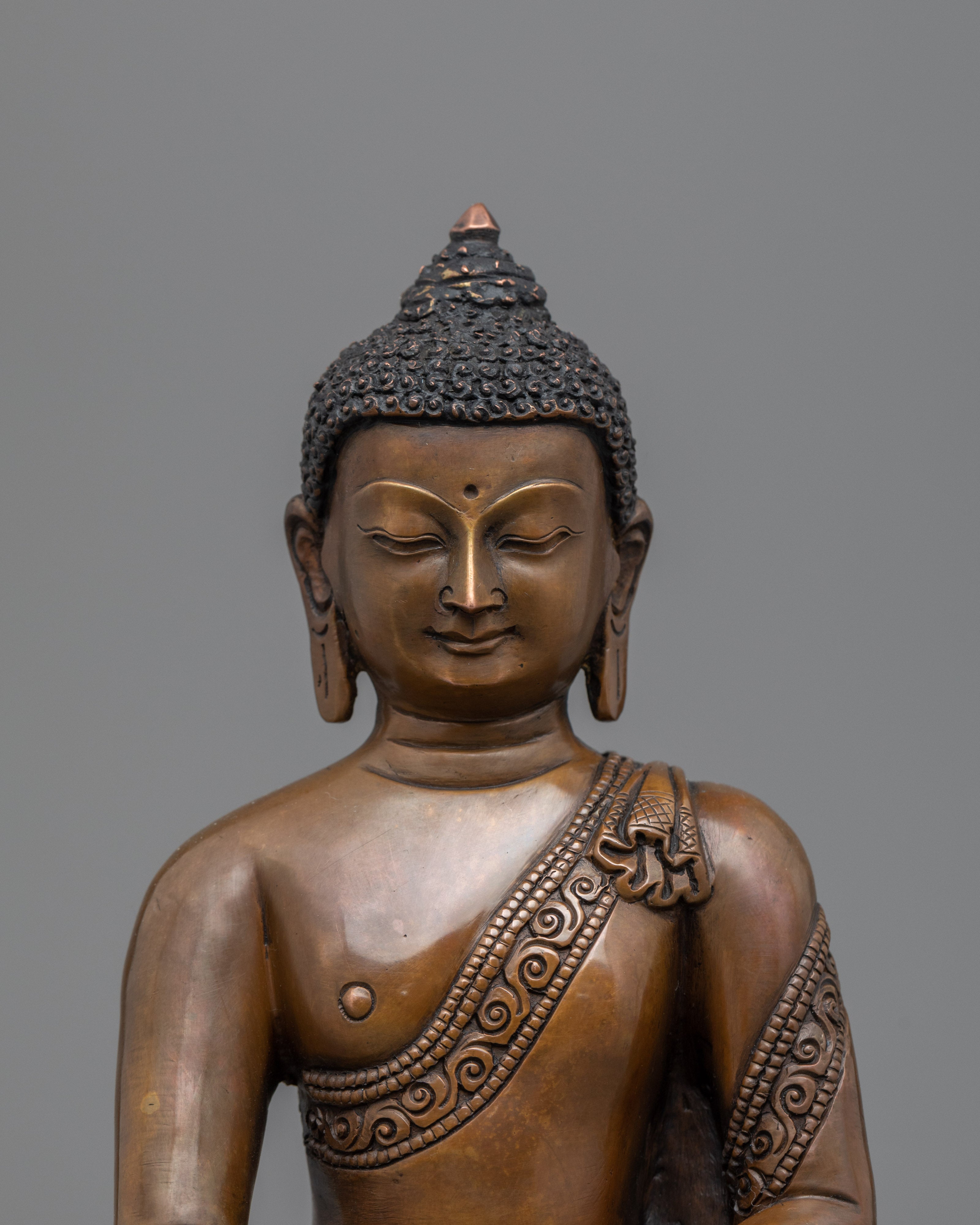 Gautam Buddha Teachings Practice Statue | Shakyamuni Buddha Traditional Tibetan Art