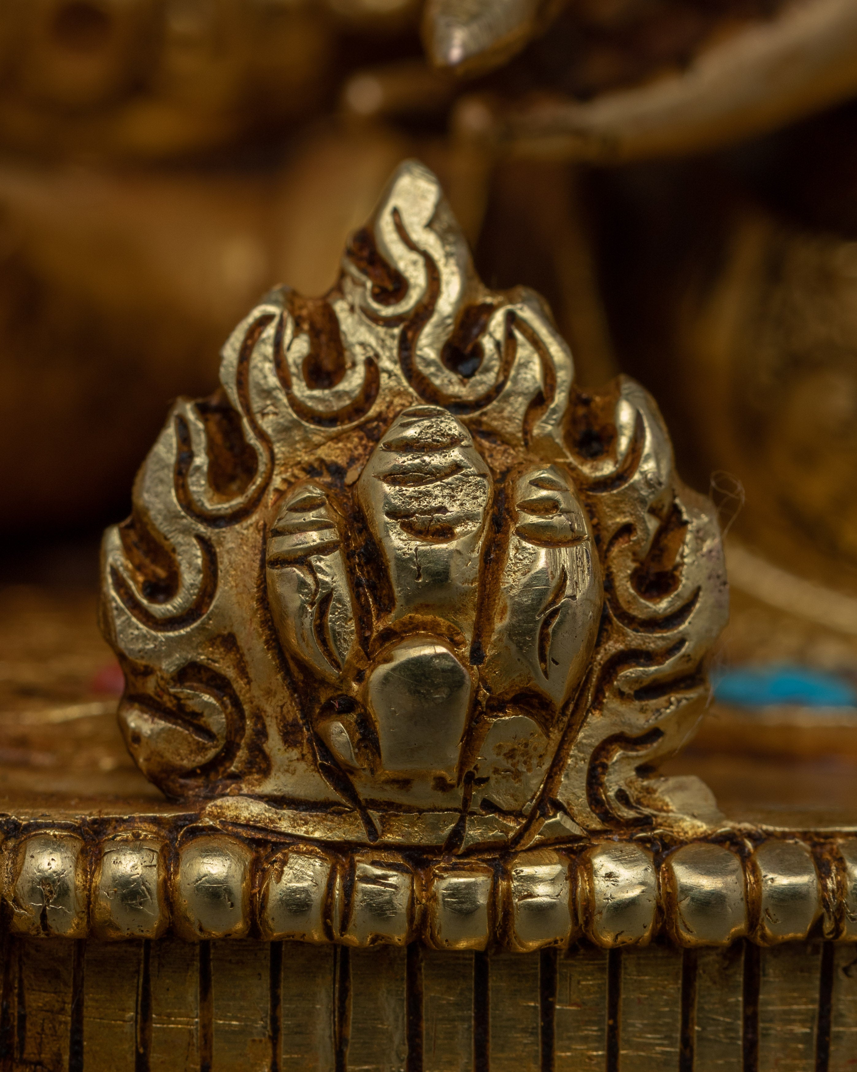 Tibetan Buddha God Of Wealth Statue | Traditional Tibetan Wealth Deity Gold Figurine