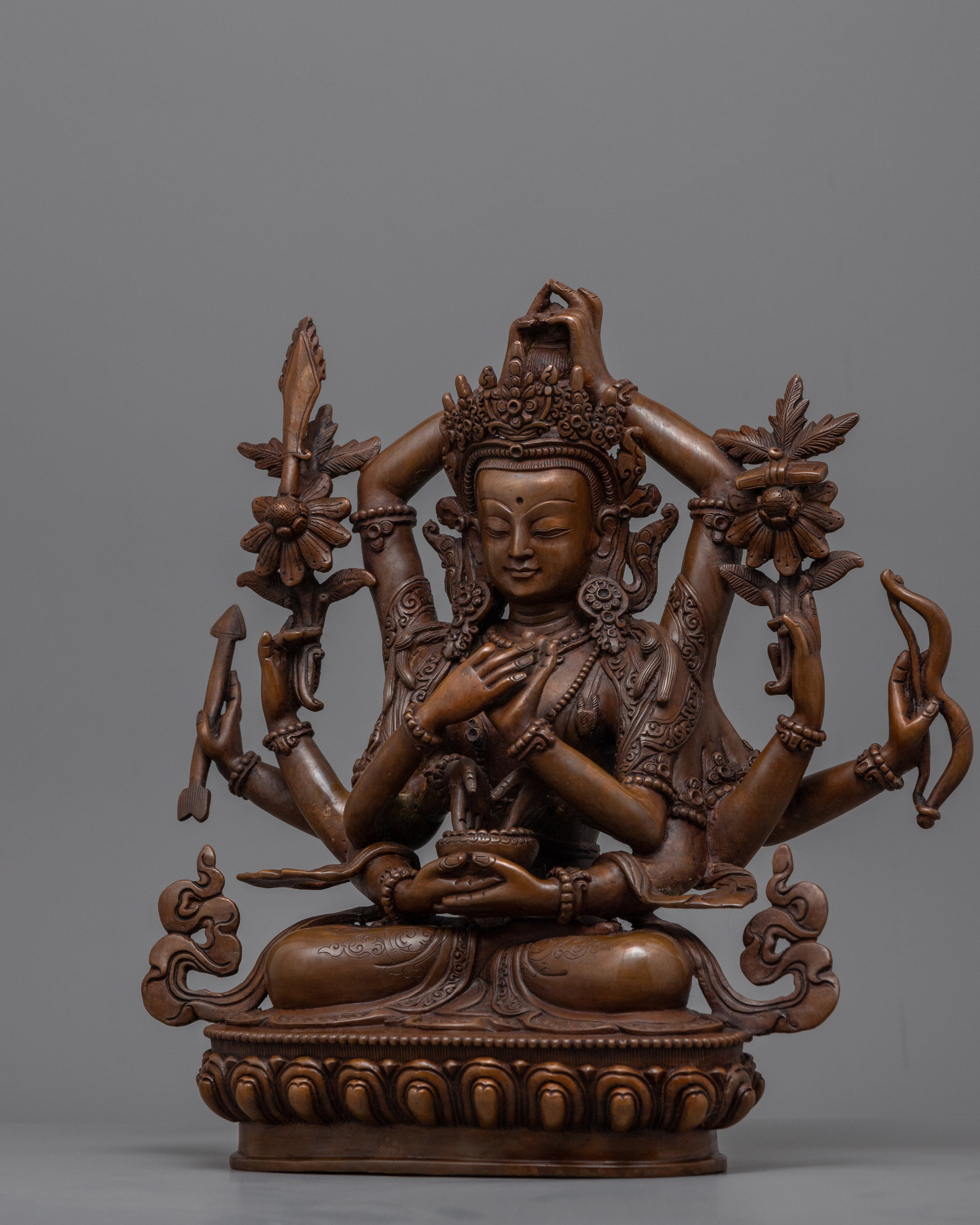 Manjushri Namasangati Practice Statue | Traditional Tibetan Bodhisattva Of Compassion