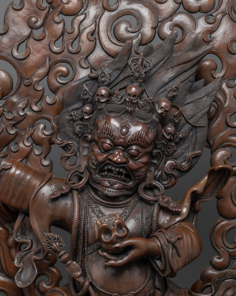 Mahakala Bernagchen Copper Statue | Buddhist Deity Figurine For Ritual