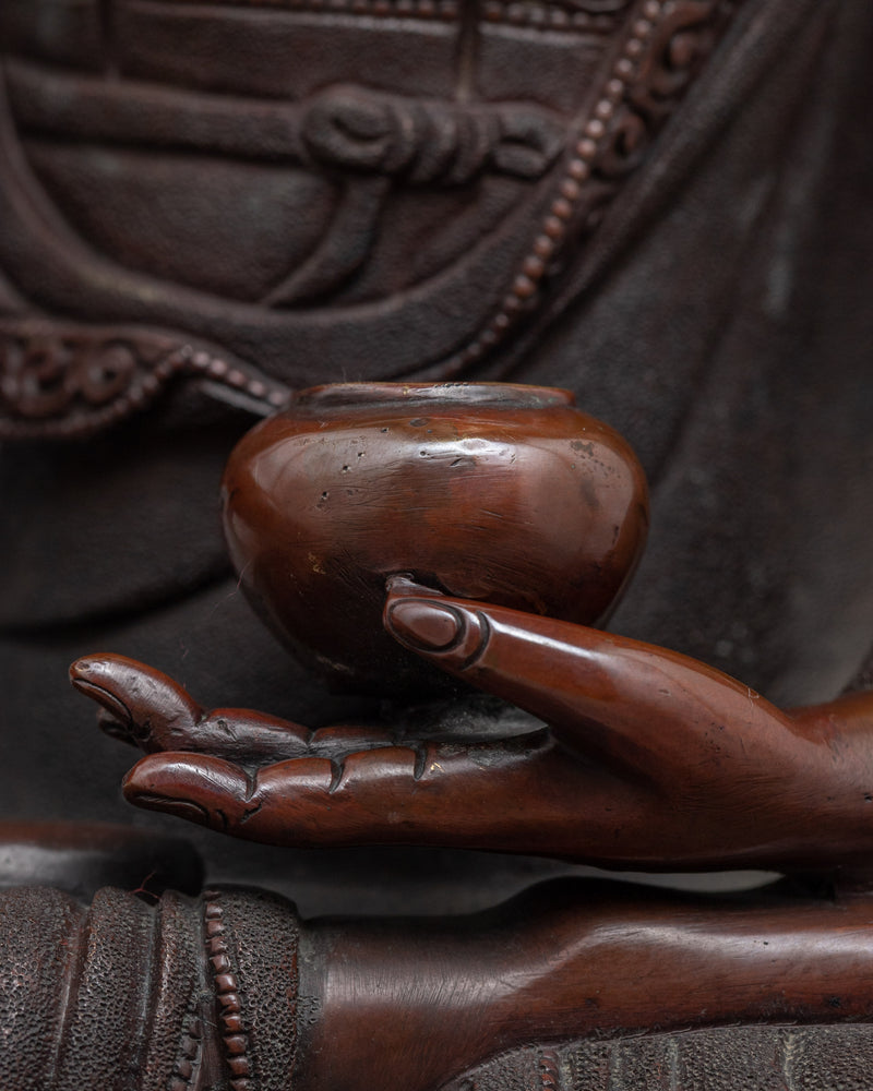 Shakyamuni Buddha Compassion Prayer Statue | Historical Buddha Gautama Copper Figurine