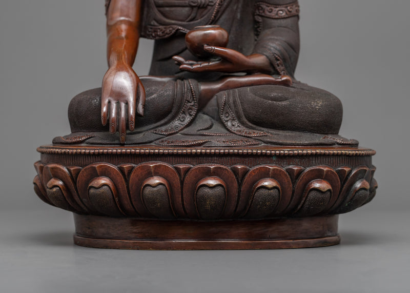 Shakyamuni Buddha Compassion Prayer Statue | Historical Buddha Gautama Copper Figurine
