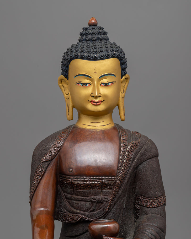 Shakyamuni Buddha Compassion Prayer Statue | Historical Buddha Gautama Copper Figurine