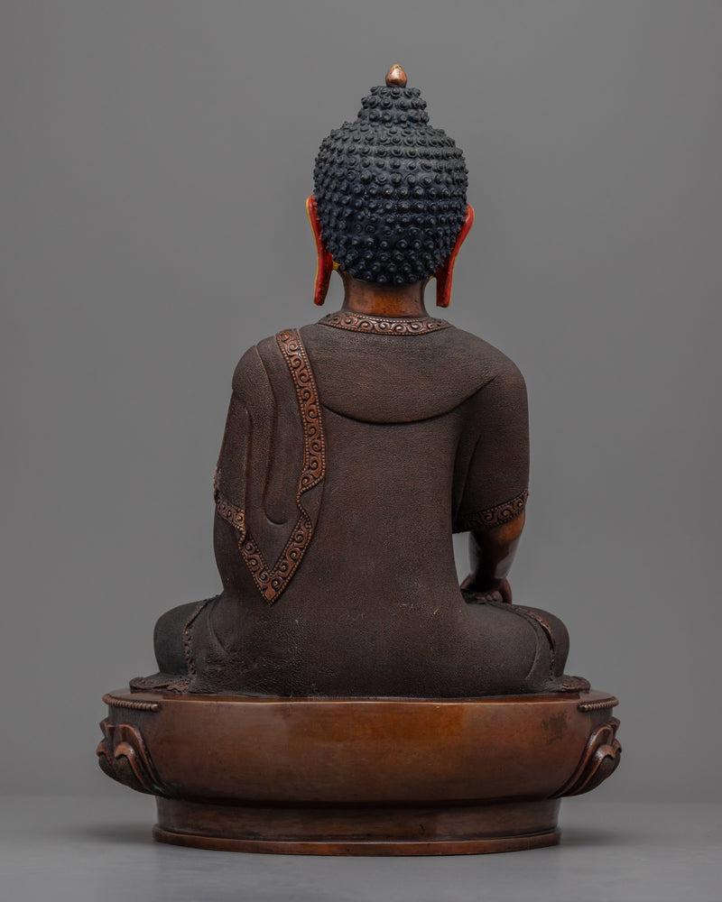 Shakyamuni Buddha Compassion Prayer Statue | Historical Buddha Gautama Copper Figurine