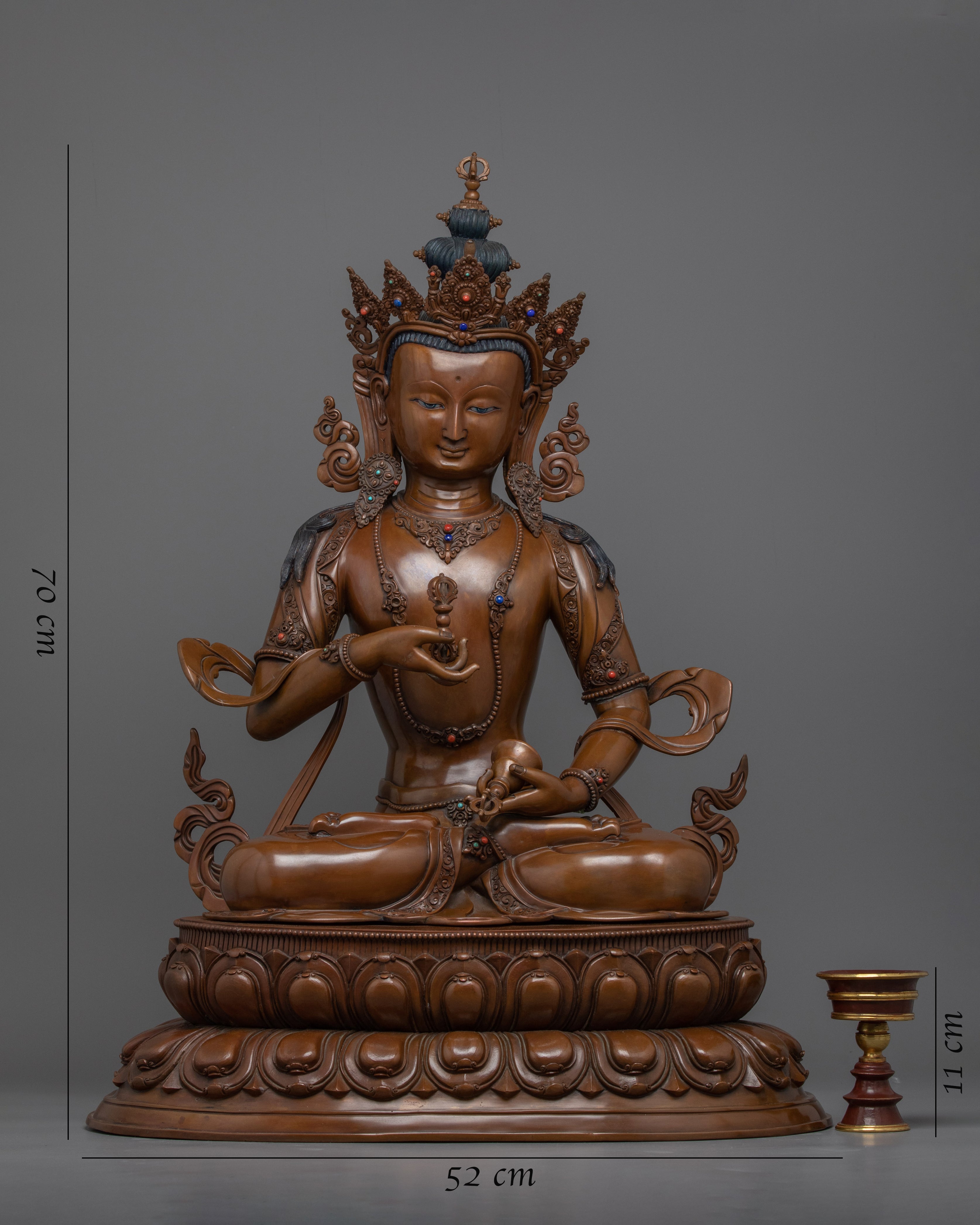 Copper Statue For Dorje Sempa Mantra Practice | Oxidized Artwork Of Buddhist Deity