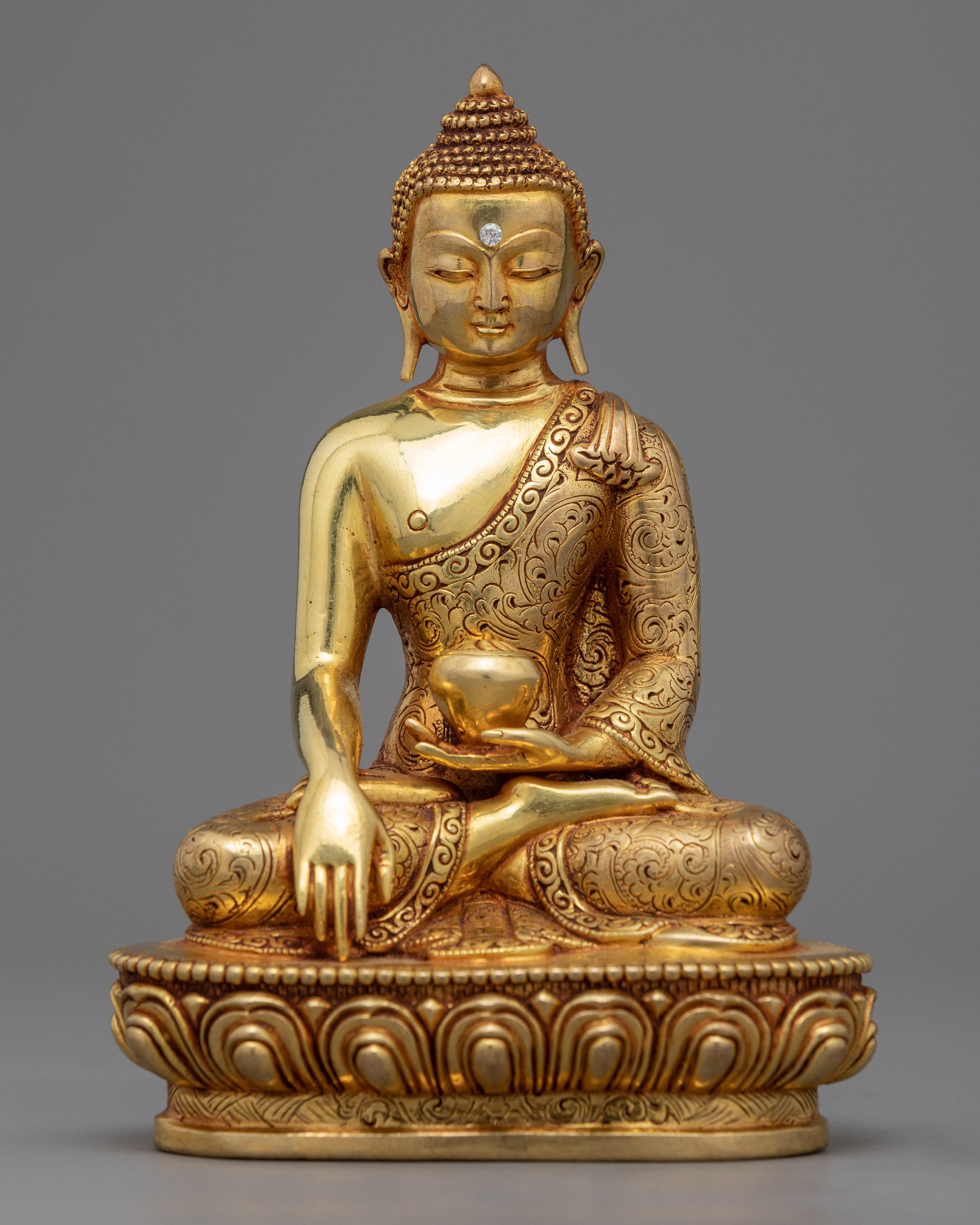Gold-Gilded Three Buddha Statue Set | Shakyamuni, Amitabha & Medicine Buddha Sculpture