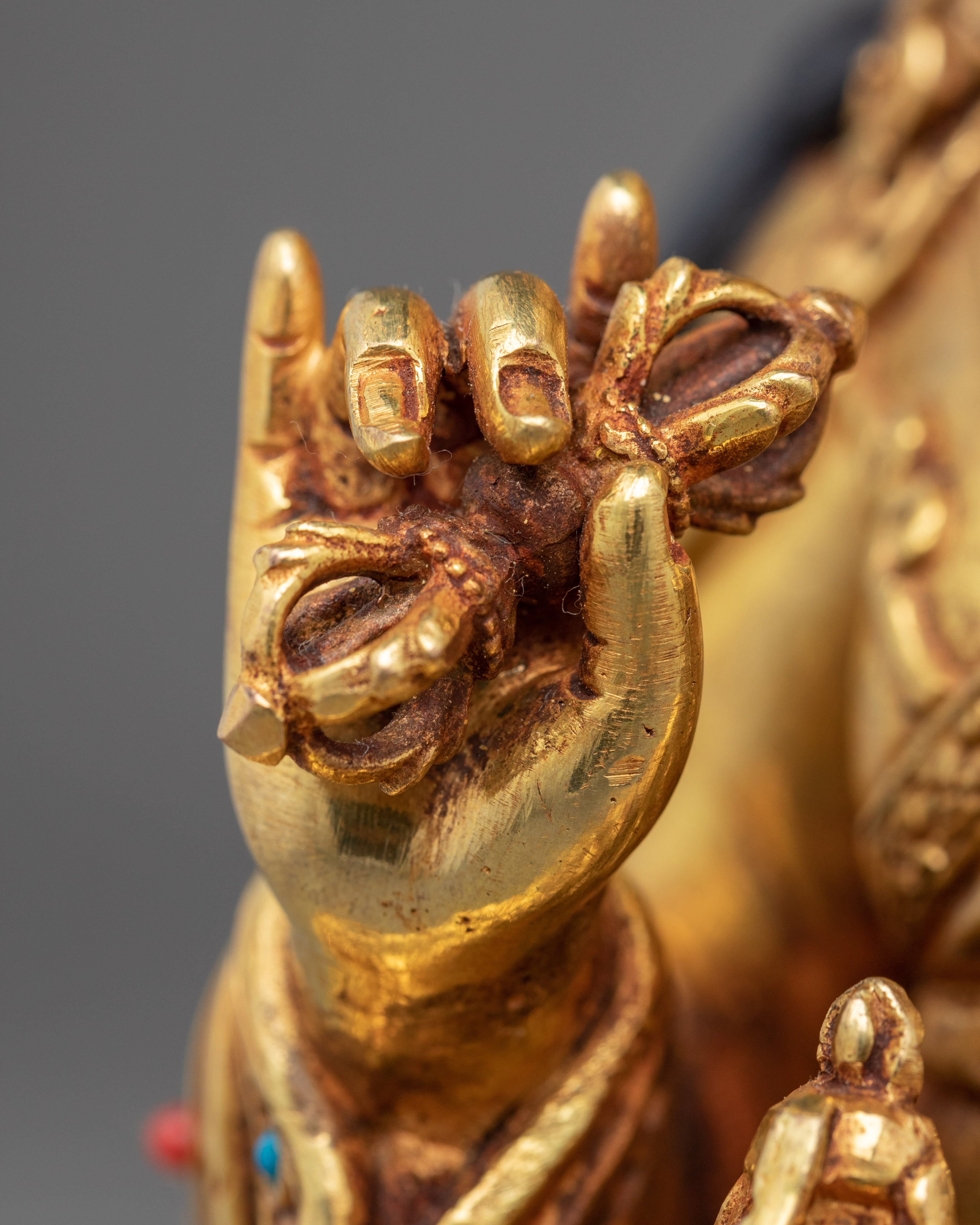 Guru Rinpoche Puja Statue | Gold-Gilded Himalayan Artwork