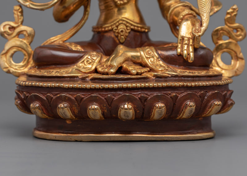 Gold Gilded Statue For Ksitigarbha Bodhisattva Mantra | Religious Statue for Mantra Practitioner