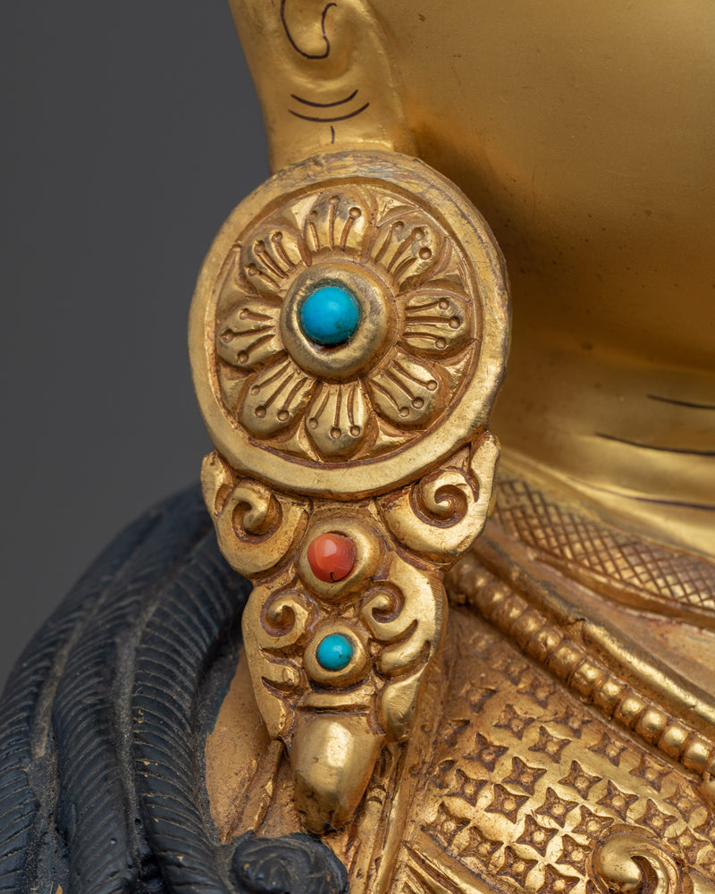 Secret Teachings of Padmasambhava | Gold Gilded Sculpture of Guru Rinpoche