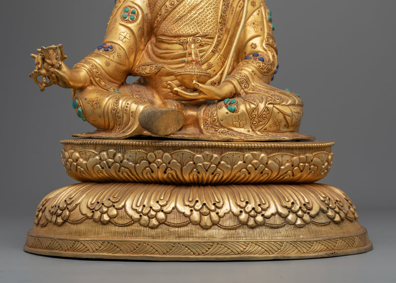 Secret Teachings of Padmasambhava | Gold Gilded Sculpture of Guru Rinpoche