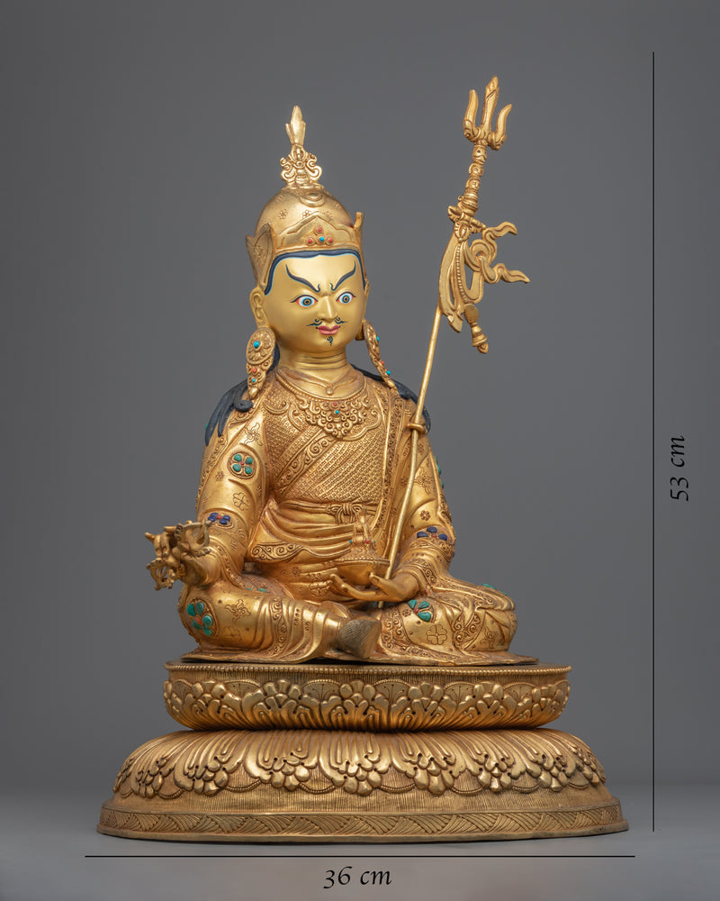 Secret Teachings of Padmasambhava | Gold Gilded Sculpture of Guru Rinpoche