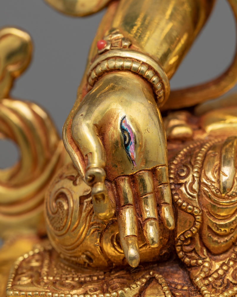 Golden Statue of Sita Tara | Himalayan Traditionally Hand-made Sculpture
