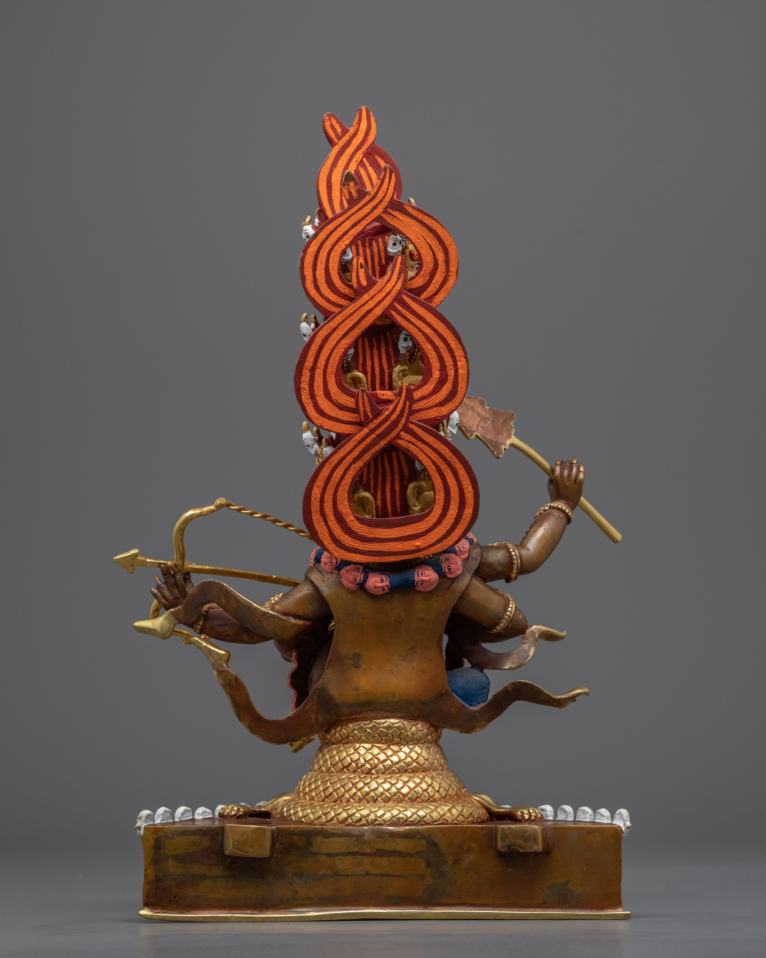 Traditionally Gold-Gilded Rahula Buddha Statue | Tibetan Himalayan Buddhist Deity Sculpture