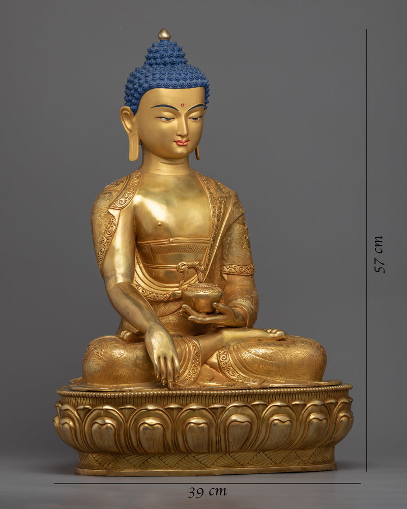 Buddha Shakyamuni Kadampa Sculpture | Gold-Plated Tibetan Buddhist Art