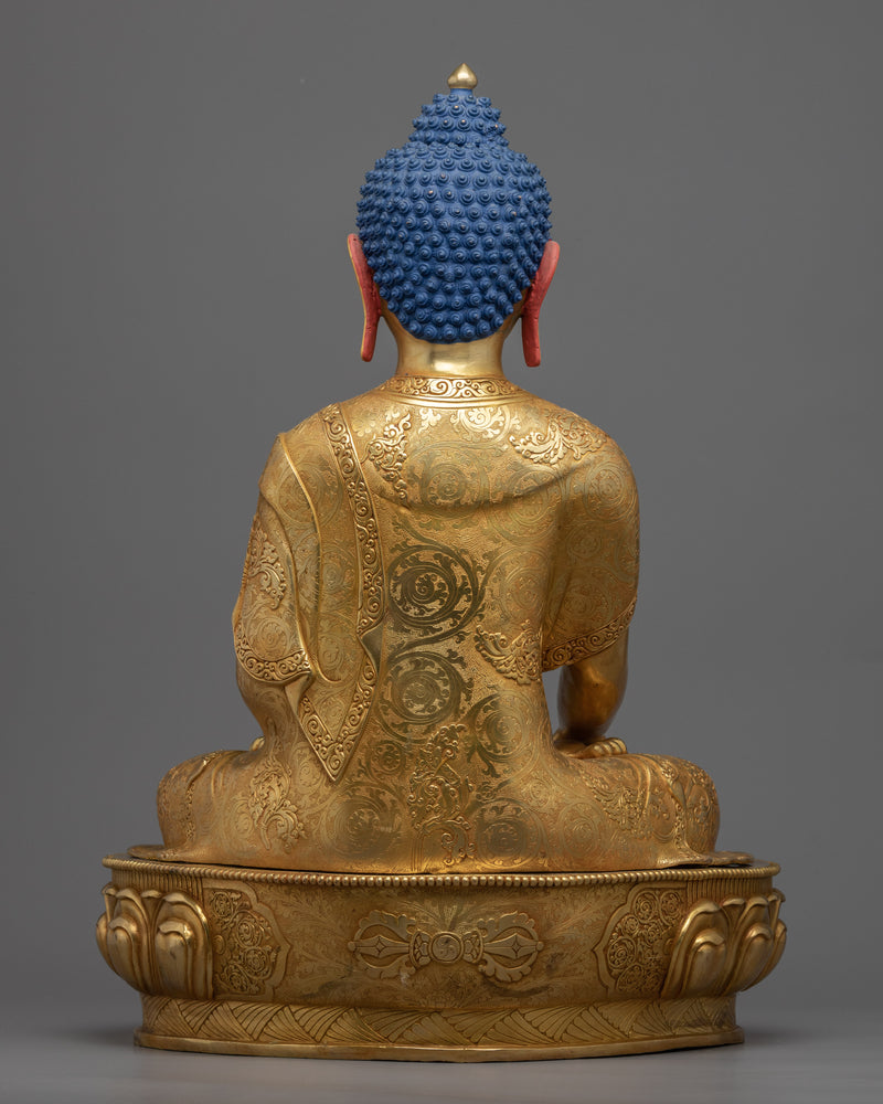 Buddha Shakyamuni Kadampa Sculpture | Gold-Plated Tibetan Buddhist Art