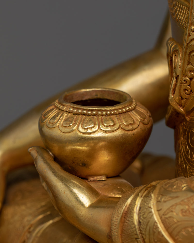 Buddha Shakyamuni Kadampa Sculpture | Gold-Plated Tibetan Buddhist Art