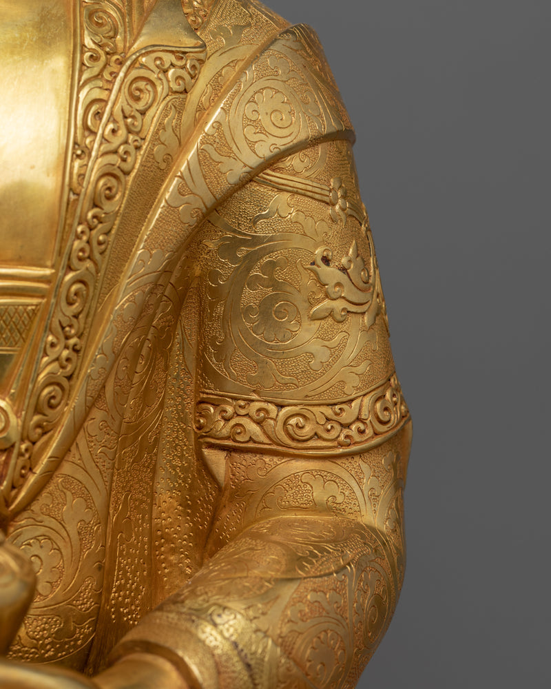 Buddha Shakyamuni Kadampa Sculpture | Gold-Plated Tibetan Buddhist Art