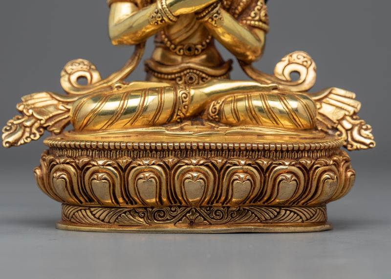 Divine Statue For Vajradhara Ling | Himalayan 24-Carat Gold Gilded Art