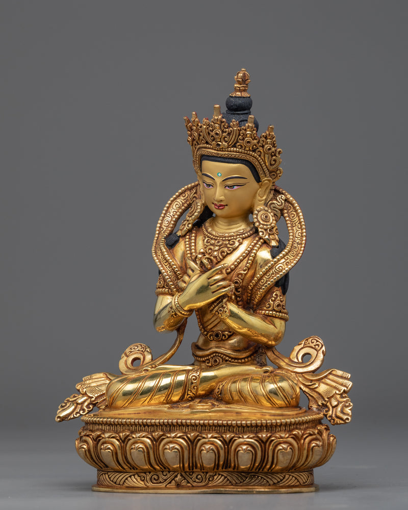 Divine Statue For Vajradhara Ling | Himalayan 24-Carat Gold Gilded Art