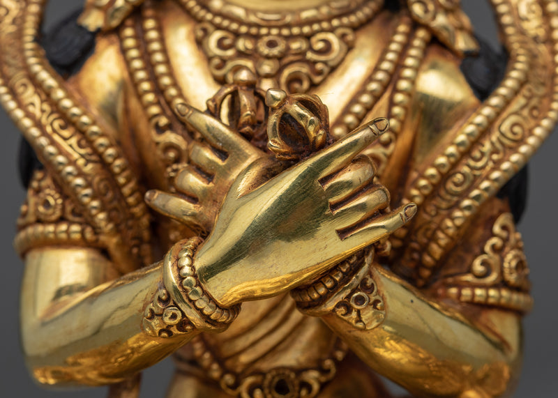 Divine Statue For Vajradhara Ling | Himalayan 24-Carat Gold Gilded Art