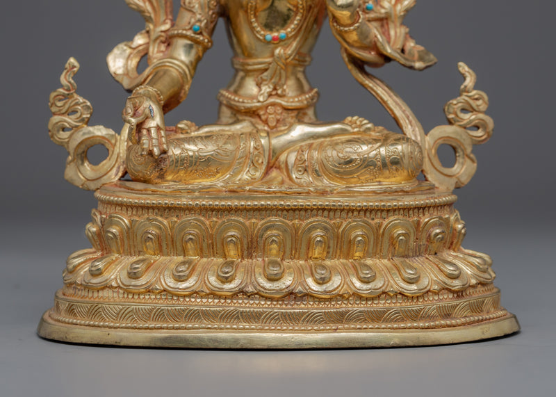 Statue of White Tara Tibetan Buddhism | Himalayan Traditional Art