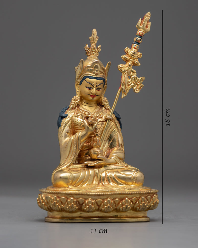Statue For Guru Rinpoche Prayer In Tibetan | Small Padmasambhava Sculpture
