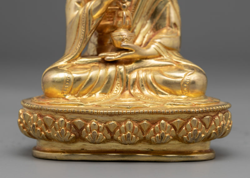 Statue For Guru Rinpoche Prayer In Tibetan | Small Padmasambhava Sculpture