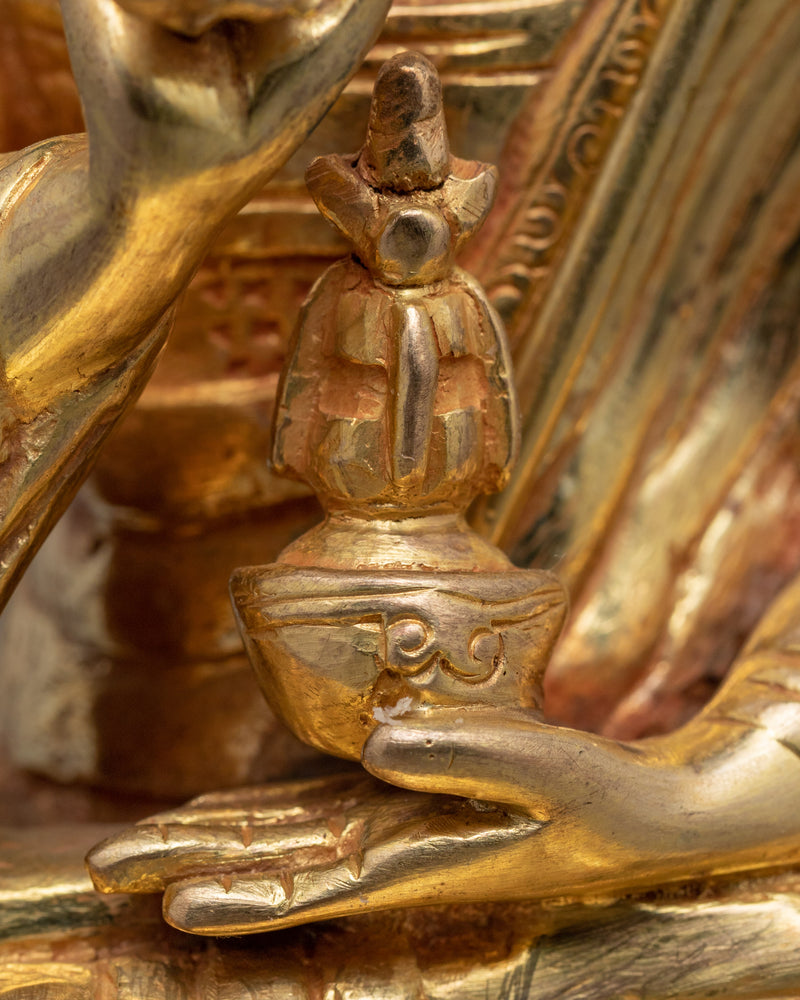 Statue For Guru Rinpoche Prayer In Tibetan | Small Padmasambhava Sculpture