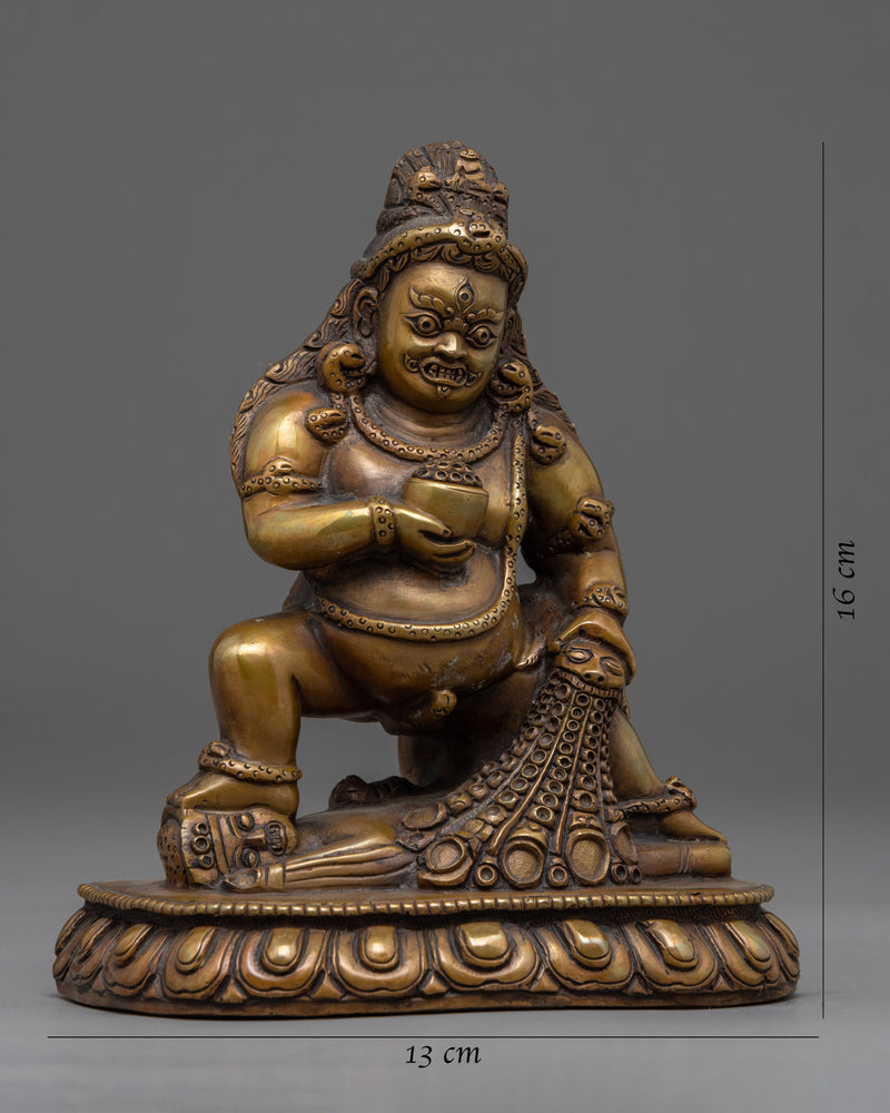 Black Jambhala Practice Statue | Traditional Himalayan Statue