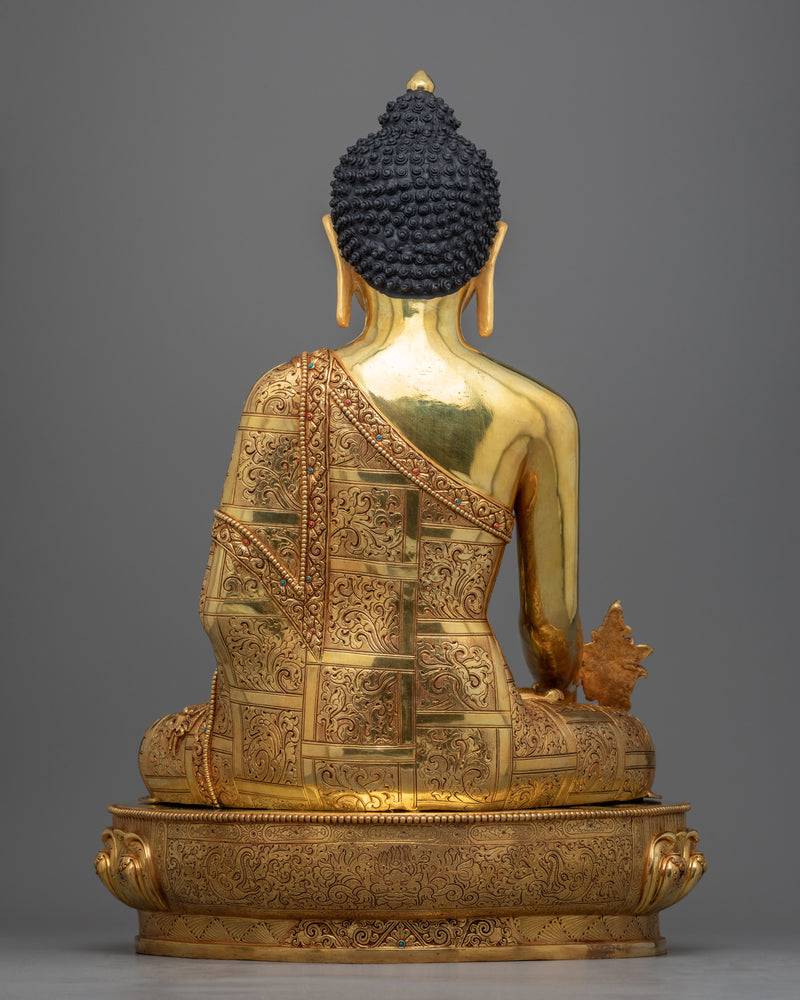 Traditional Blue Buddha Healing Sculpture | Himalayan Bhaishajyaguru Statue