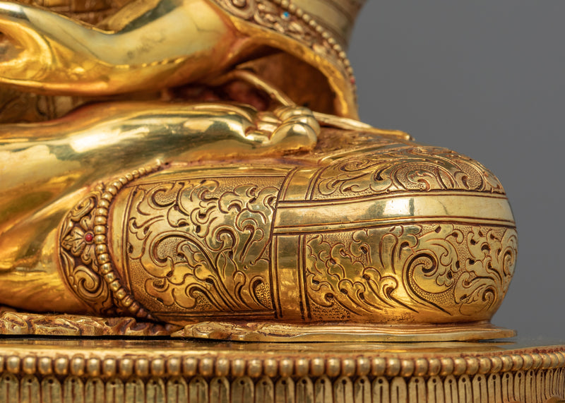 Traditional Blue Buddha Healing Sculpture | Himalayan Bhaishajyaguru Statue
