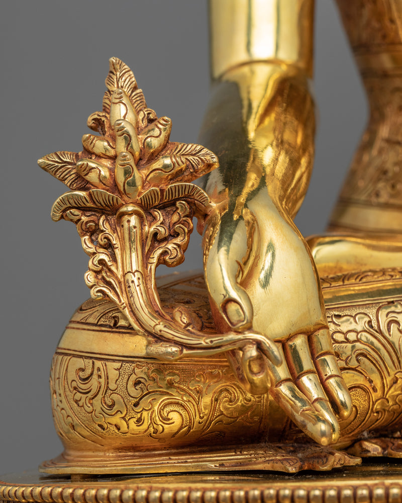 Traditional Blue Buddha Healing Sculpture | Himalayan Bhaishajyaguru Statue