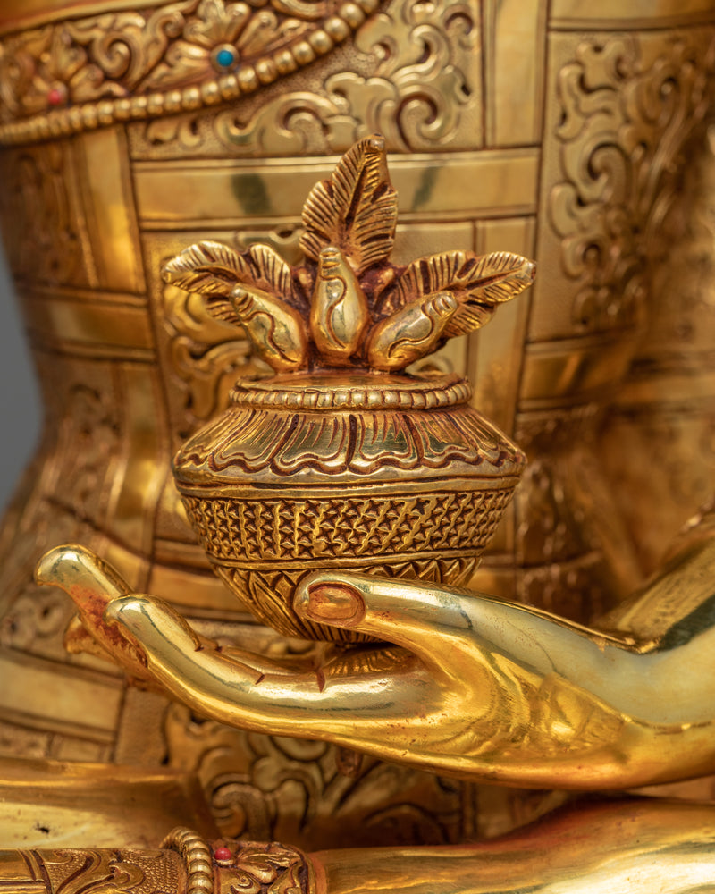 Traditional Blue Buddha Healing Sculpture | Himalayan Bhaishajyaguru Statue