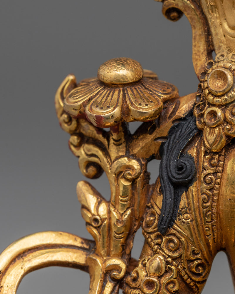 Buddhist Tara Statue | Traditionally Hand-carved Figurine of Green Tara