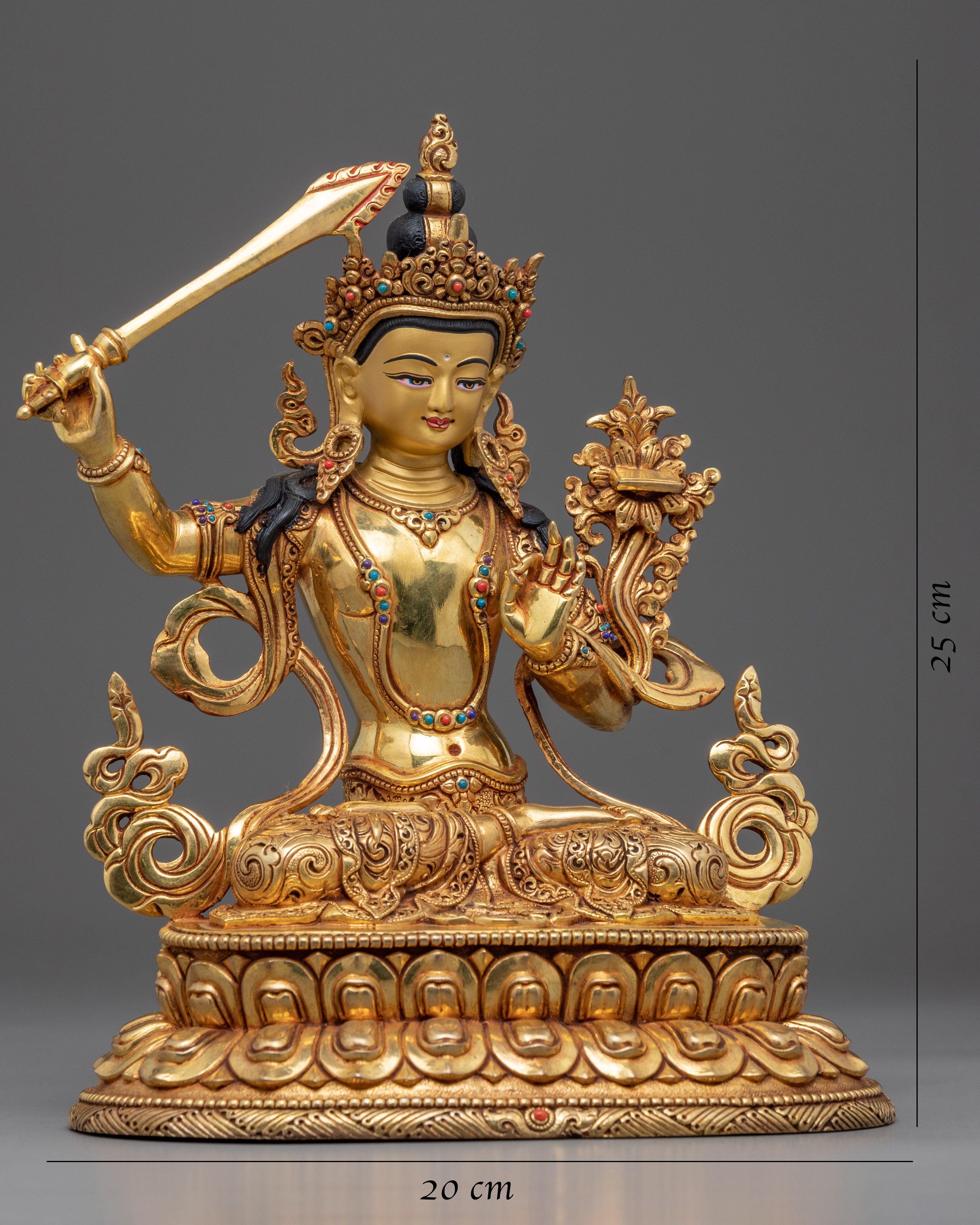 Golden Statue For Manjushri Long Mantra | Himalayan Traditional Art