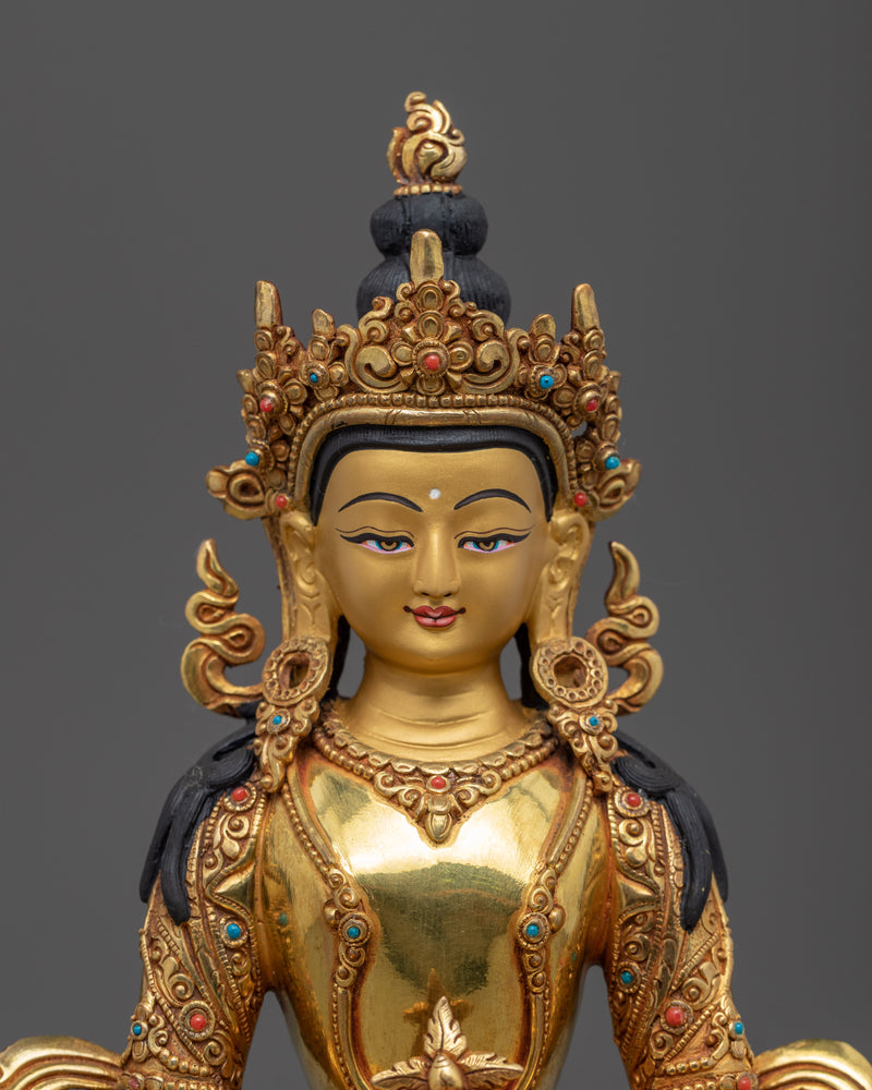 Tibetan Buddhist Statue of Lord Amitayus | Himalayan Traditional Art