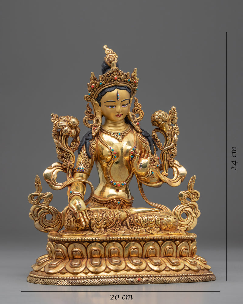 Beautiful White Tara Statue | Traditional Himalayan Art