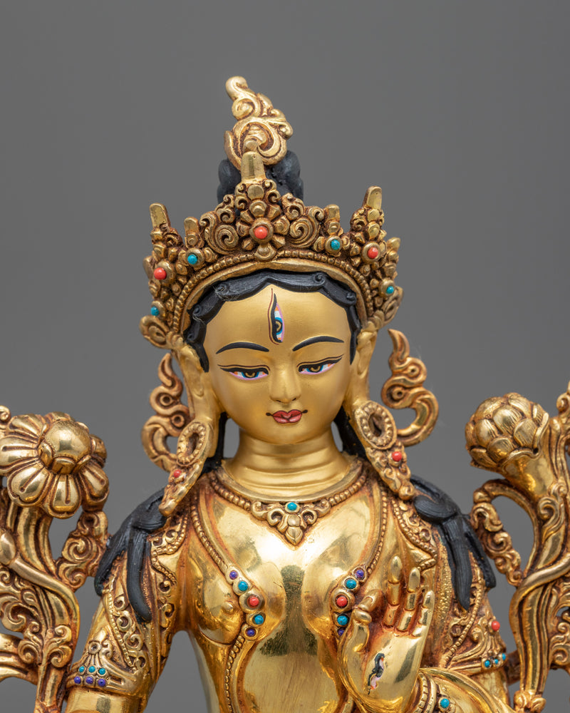 Beautiful White Tara Statue | Traditional Himalayan Art