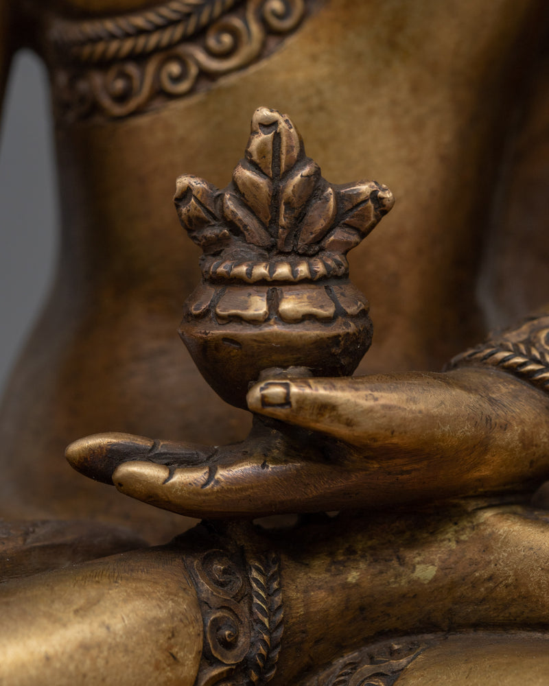 Blue Buddha Medicine Statue | Traditional Buddhist Artwork