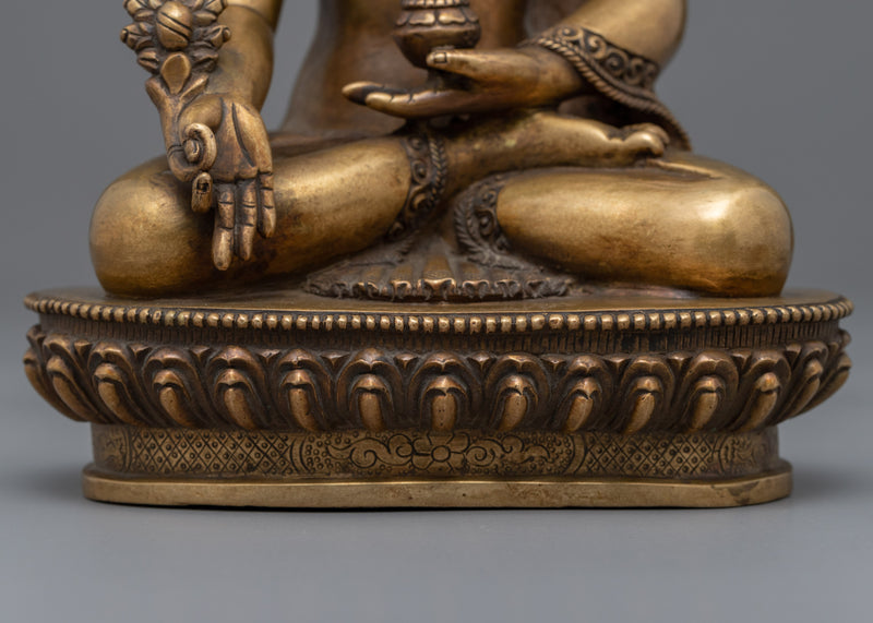 Blue Buddha Medicine Statue | Traditional Buddhist Artwork