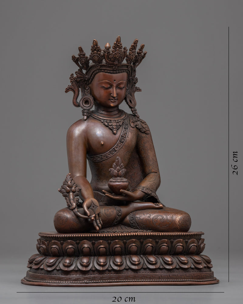 Crown Buddha Medicine Statue | Traditional Zen Arts