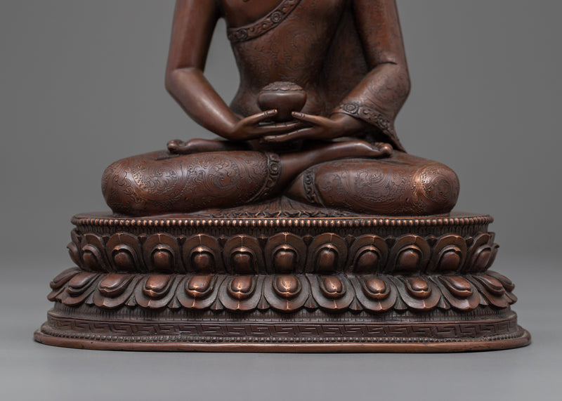 Hand Carved Statue for Amitaba Mantra Practice | Oxidized Tibetan Art