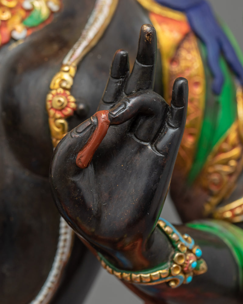 Himalayan Green Tara Mother Statue | Hand-Carved Buddhist Deity Sculpture