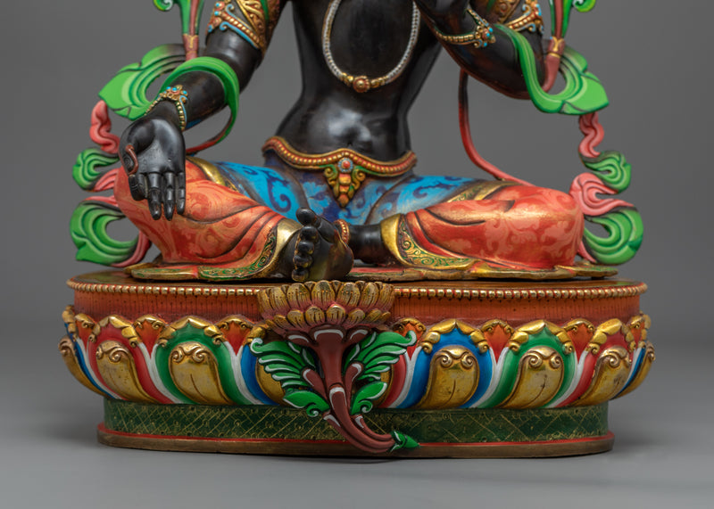 Himalayan Green Tara Mother Statue | Hand-Carved Buddhist Deity Sculpture