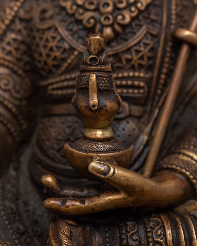 Traditionally Carved Lord Padmasambhava Statue | Buddhist Master Guru Rinpoche Sculpture