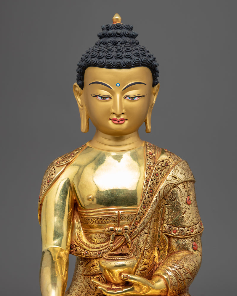 Statue For Buddha Dhyana | Himalayan Golden Statuette