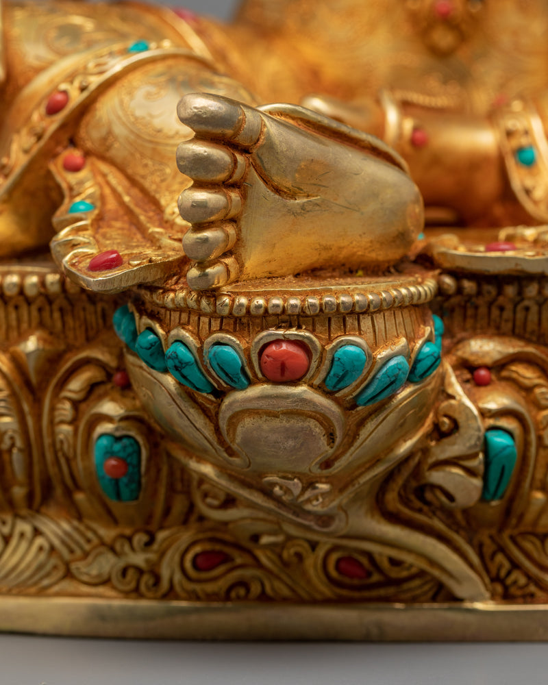Himalayan Tibetan Green Tara Chant Statue | Traditional Buddhist Art Of Mother Tara