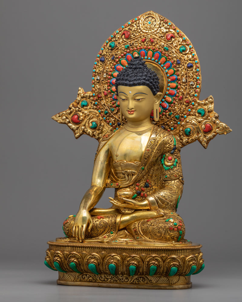 Shakyamuni Buddha Mantra Sculpture | Traditionally handmade Buddhist Statue
