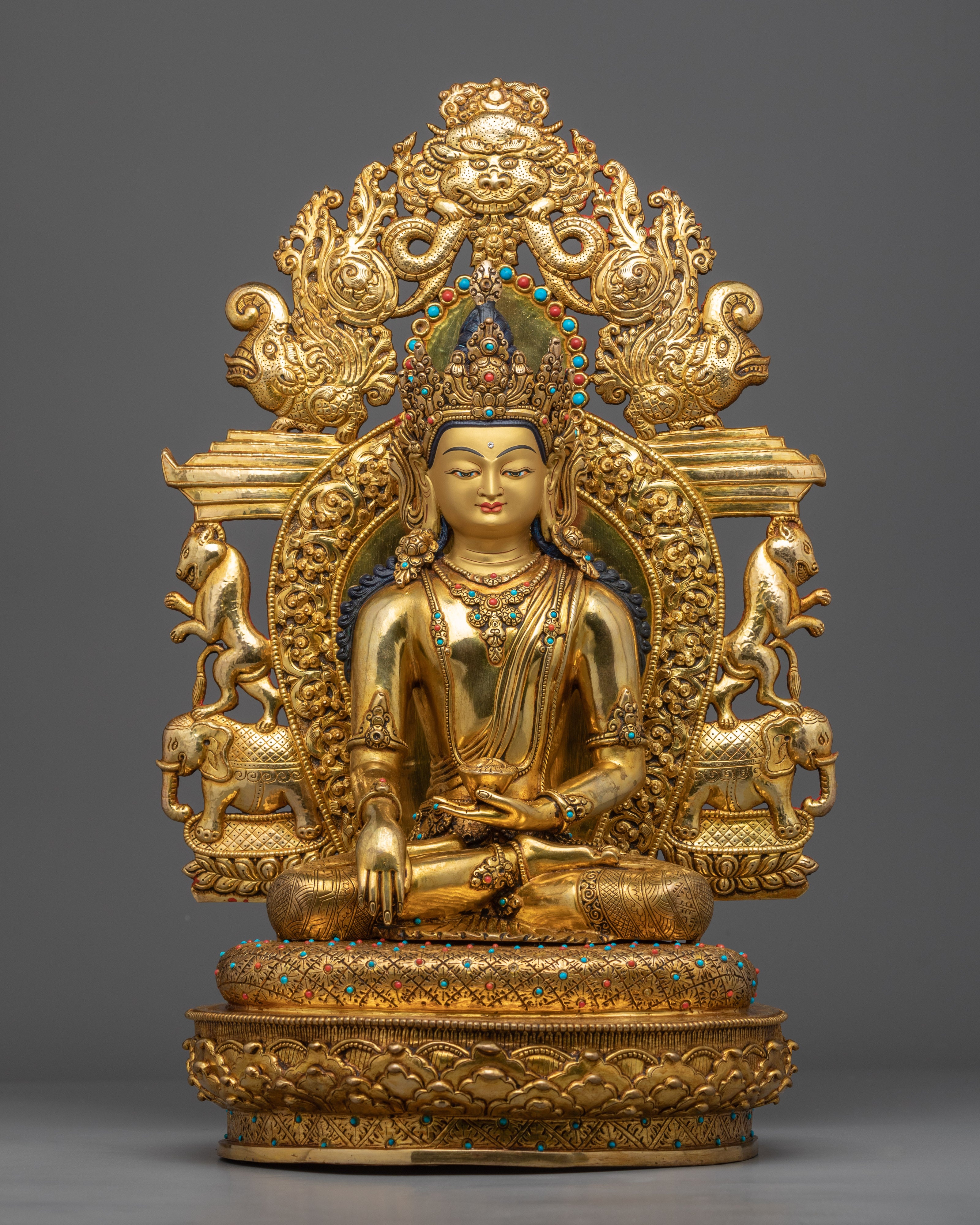 3 Buddhas Set Statue | Gold Plated Buddhist Statue
