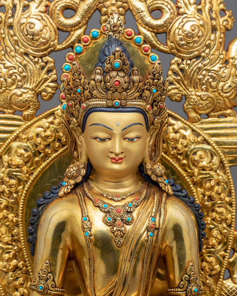 Traditionally Hand-Made Amitabh Buddha Statue | Tibetan Himalayan Art